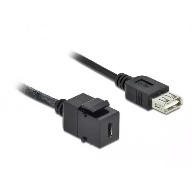 Módulo Keystone DeLOCK 86384 plano preto USB-C