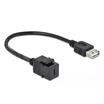 Módulo Keystone DeLOCK 86384 plano preto USB-C