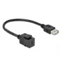 Módulo Keystone DeLOCK 86384 plano preto USB-C