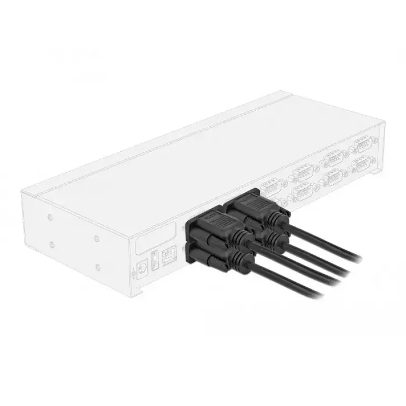 Delock Cabo null modem RS-232, D-Sub 9 fêmea para fêmea, caixa de conector fina, 4 m, preto