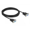 Delock Cabo null modem RS-232, D-Sub 9 fêmea para fêmea, caixa de conector fina, 4 m, preto