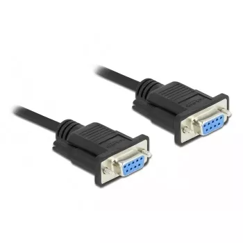 Delock Cabo null modem RS-232, D-Sub 9 fêmea para fêmea, caixa de conector fina, 4 m, preto
