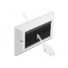 DeLOCK Placa de cobertura para gestão de cabos 146 x 86 mm com tiras de escova pretas, branco (66492)
