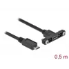 Cabo DeLOCK USB 2.0 Micro-B fêmea para montagem em painel para USB 2.0 Micro-B macho 0,5 m