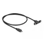 Cabo DeLOCK USB 2.0 Micro-B fêmea para montagem em painel para USB 2.0 Micro-B macho 0,5 m