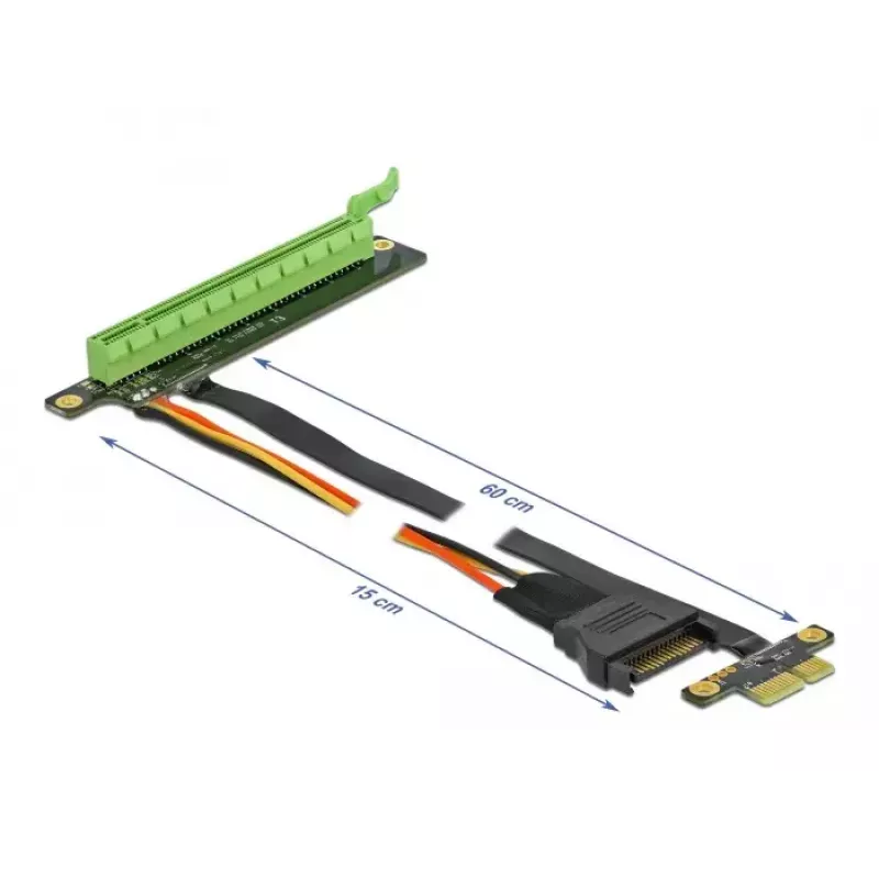 Riser Card DeLOCK PCI Express x1 para x16 com cabo flexível 80 cm