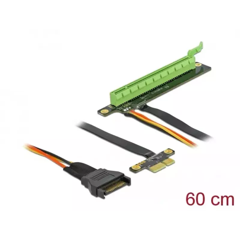 Riser Card DeLOCK PCI Express x1 para x16 com cabo flexível 80 cm