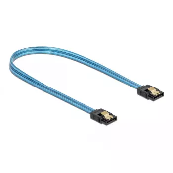 Cabo SATA DeLOCK 82133 efeito UV-Glow azul 70 cm