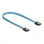 Cabo SATA DeLOCK 82133 efeito UV-Glow azul 70 cm