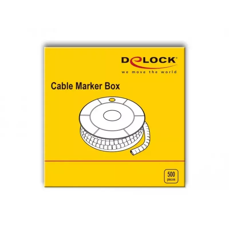 Marcadores de cabos DeLOCK 18359 amarelo 500 unid.