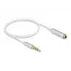 Cabo de extensão de áudio DeLOCK 66072 3,5 mm ficha macho para ficha fêmea ultra fino 0,5 m branco