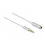 Cabo de extensão de áudio DeLOCK 66072 3,5 mm ficha macho para ficha fêmea ultra fino 0,5 m branco