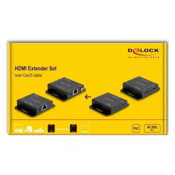 Transmissor e recetor AV DeLOCK 65832 conjunto extensor HDMI 4K 30Hz