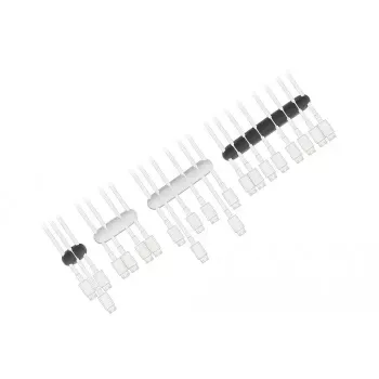 Fixador de cabos DeLOCK 18402 conjunto combinado autoadesivo 4 unid. preto branco