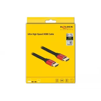 Cabo HDMI DeLOCK Ultra High Speed 48 Gbit/s 8K 60 Hz vermelho 1 m
