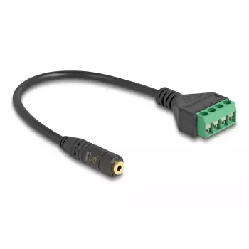 Cabo de áudio DeLOCK 66294 0,2m 2,5mm ficha fêmea para terminal macho preto