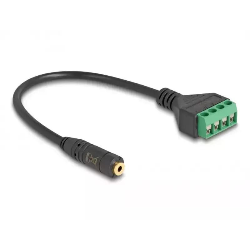 Cabo de áudio DeLOCK 66294 0,2m 2,5mm ficha fêmea para terminal macho preto