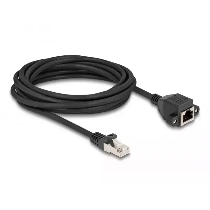 Cabo de extensão DeLOCK RJ50 macho para fêmea S/FTP 5 m preto