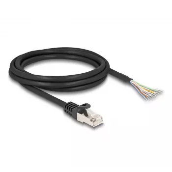 Cabo DeLOCK RJ50 macho para extremidades abertas S/FTP 2 m preto