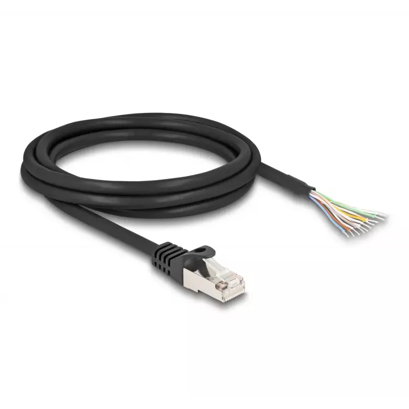 Cabo DeLOCK RJ50 macho para extremidades abertas S/FTP 2 m preto