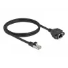 Cabo de extensão de rede DeLOCK S/FTP RJ45 macho para RJ45 fêmea Cat.6A 1 m preto 87001
