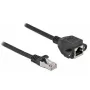 Cabo de extensão de rede DeLOCK S/FTP RJ45 macho para RJ45 fêmea Cat.6A 1 m preto 87001
