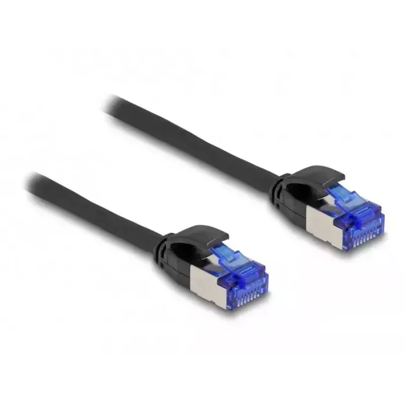 Cabo de rede DeLOCK RJ45 Cat.6A S/FTP fino 0,5 m preto