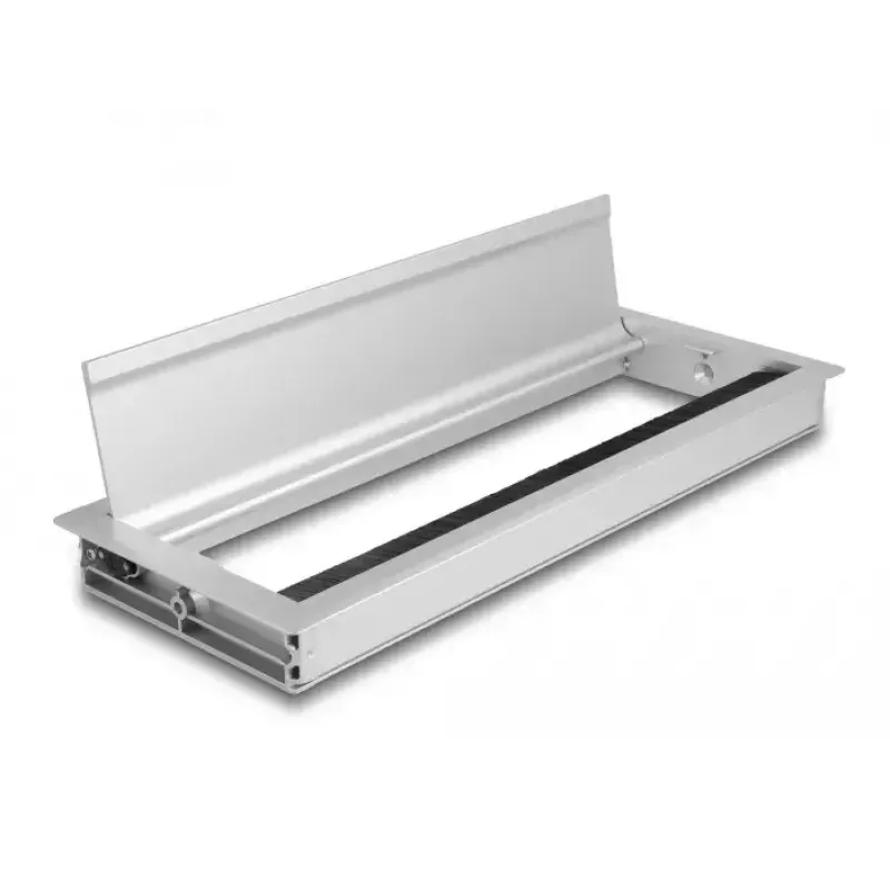 Passa-cabos DELOCK 66864 para secretária, prateado, 120×300×28 mm