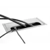 Passa-cabos DELOCK 66864 para secretária, prateado, 120×300×28 mm