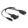 Cabo DisplayPort DeLOCK 4K 60 Hz alimentação DC 0,30 m montagem em painel