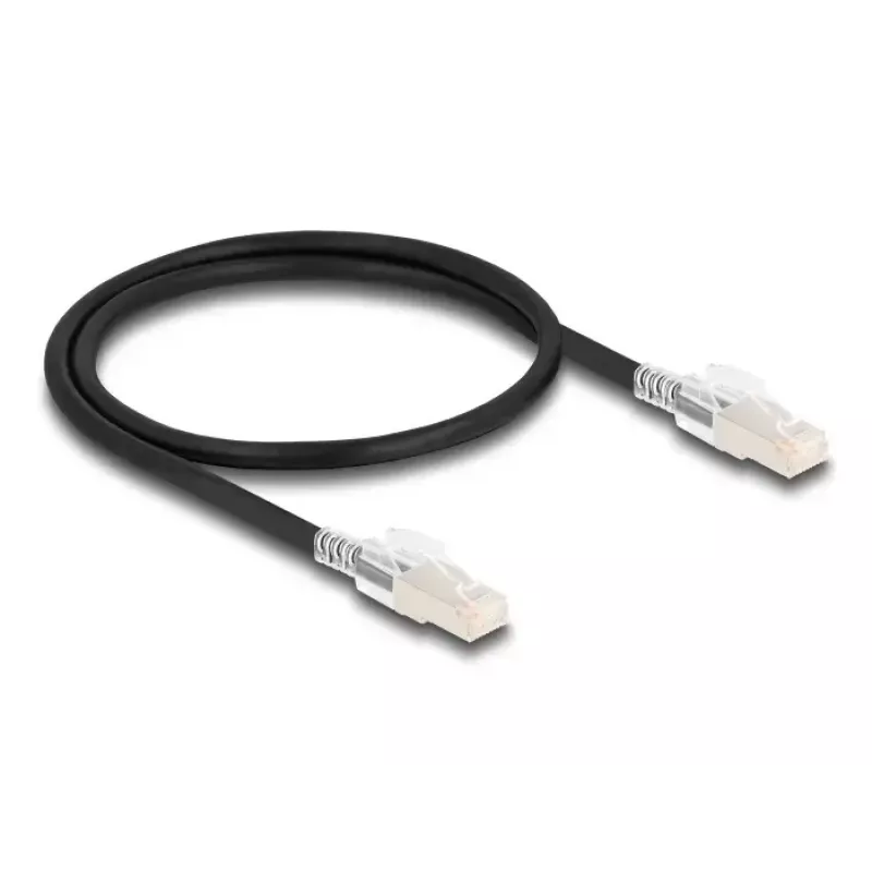 Cabo de rede DELOCK 80254 Cat6a S/FTP (S-STP) RJ-45 para RJ-45 0,5 m preto