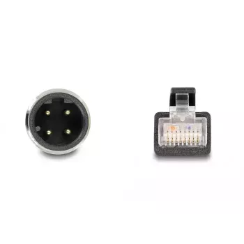 Cabo adaptador DeLOCK M12 codificação D 4 pinos macho para RJ45 macho 50 cm