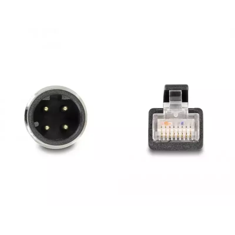 Cabo adaptador DeLOCK M12 codificação D 4 pinos macho para RJ45 macho 50 cm