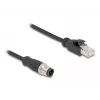 Cabo adaptador DeLOCK M12 codificação D 4 pinos macho para RJ45 macho 50 cm