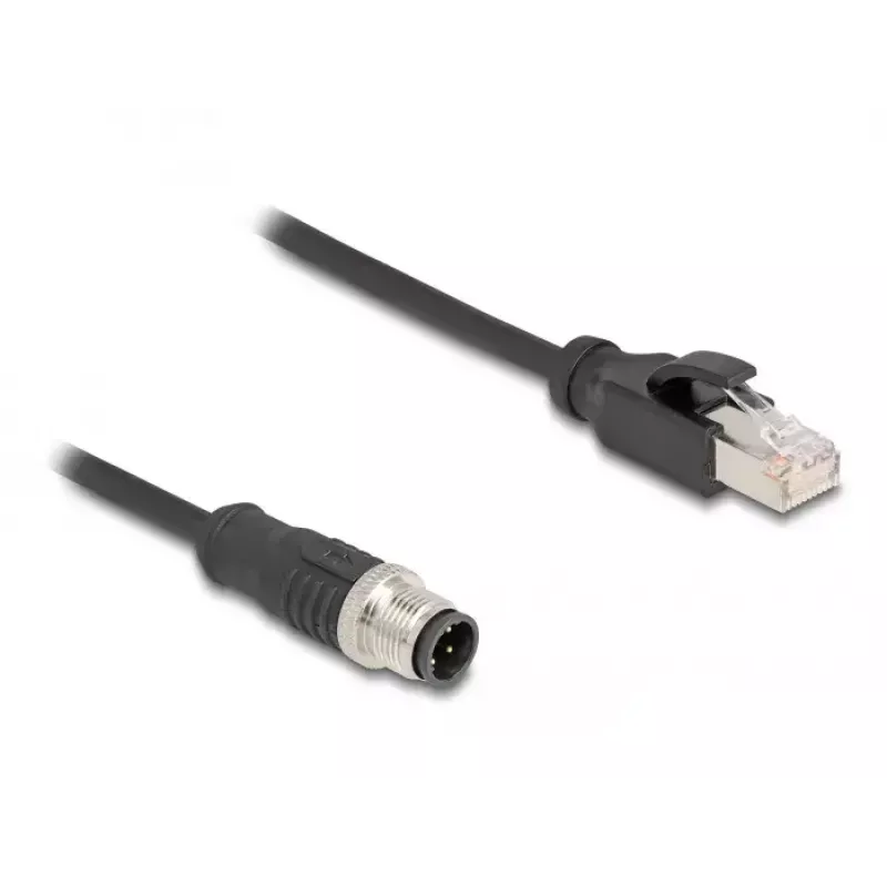 Cabo adaptador DeLOCK M12 codificação D 4 pinos macho para RJ45 macho 50 cm