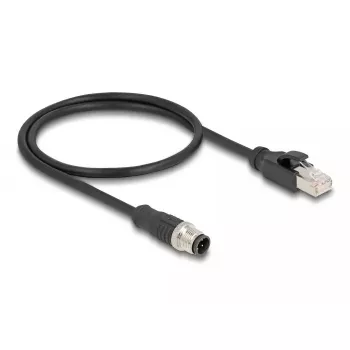 Cabo adaptador DeLOCK M12 codificação D 4 pinos macho para RJ45 macho 50 cm