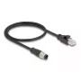 Cabo adaptador DeLOCK M12 codificação D 4 pinos macho para RJ45 macho 50 cm