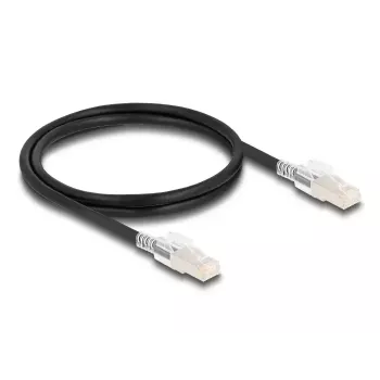 Cabo de rede DELOCK 80255 Cat6a S/FTP (S-STP) RJ-45–RJ-45 preto 1 m