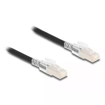 Cabo de rede DELOCK 80255 Cat6a S/FTP (S-STP) RJ-45–RJ-45 preto 1 m
