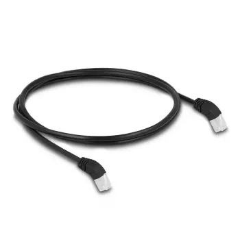 Cabo de rede DeLOCK RJ45 Cat.6A S/FTP 45° angular para cima 1 m preto