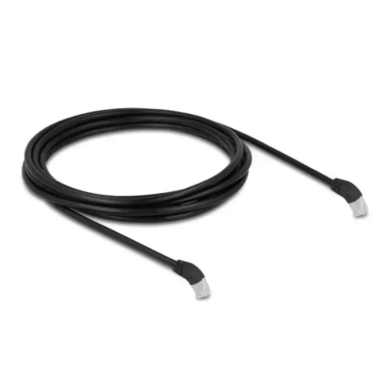 Cabo de rede DeLOCK RJ45 Cat.6A S/FTP 45° angular para baixo 3 m preto