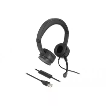 Headset DeLOCK USB headset estéreo com telecomando com fio