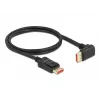 Cabo DisplayPort DeLOCK 8K 60 Hz 1 m ficha reta para ficha angular 90° para baixo