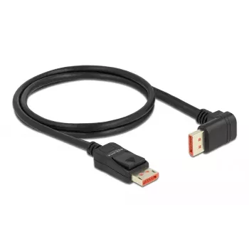 Cabo DisplayPort DeLOCK 8K 60 Hz 1 m ficha reta para ficha angular 90° para baixo