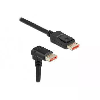 Cabo DisplayPort DeLOCK 8K 60 Hz 1 m ficha reta para ficha angular 90° para baixo