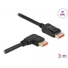 Cabo DisplayPort DeLOCK 8K 60 Hz 3 m ficha reta para ficha angular 90°