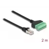 Cabo DeLOCK RJ45 Cat.6 ficha para adaptador de bloco de terminais 2 m preto verde