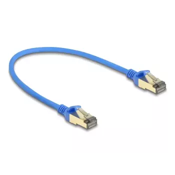 Cabo de rede DeLOCK RJ45 Cat.8.1 F/FTP fino 0,3 m azul 40000 Mbit/s