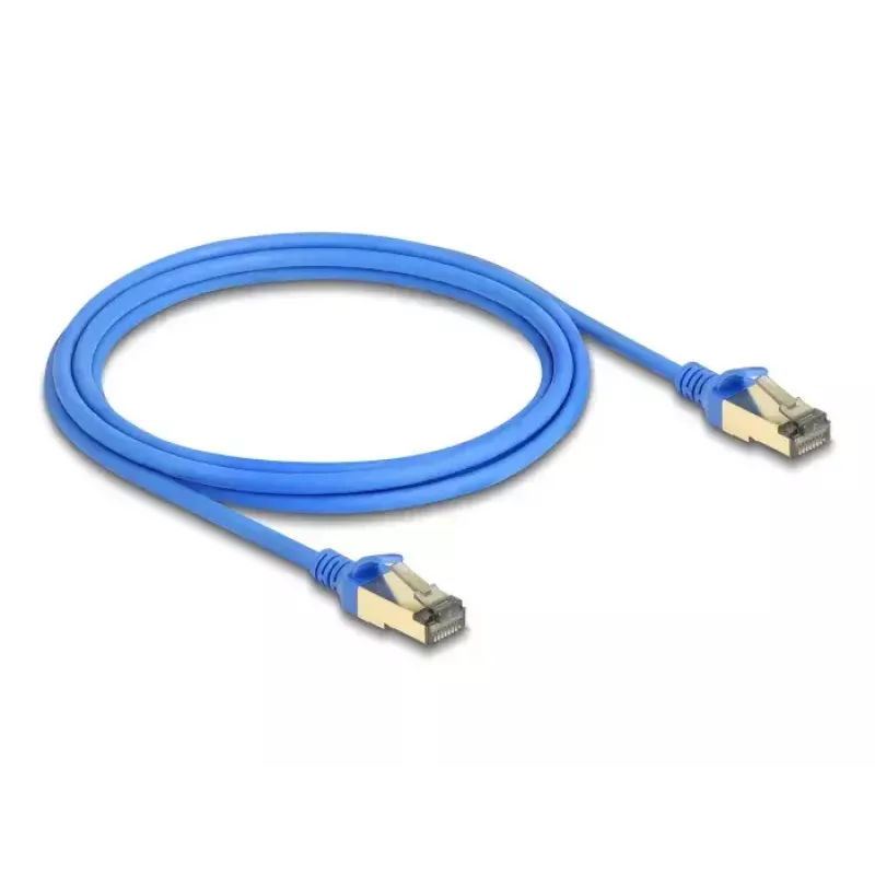 Cabo de rede DeLOCK RJ45 Cat.8.1 F/FTP fino 2 m azul