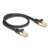 Cabo de rede DeLOCK RJ45 80316 ficha para ficha Cat.6A 0,5 m preto